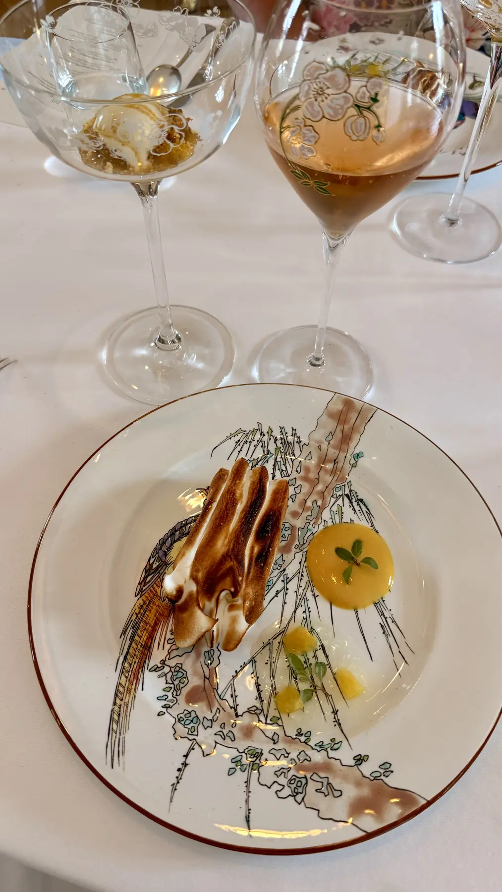 One of the floral dishes served at the Perrier-Jouët lunch