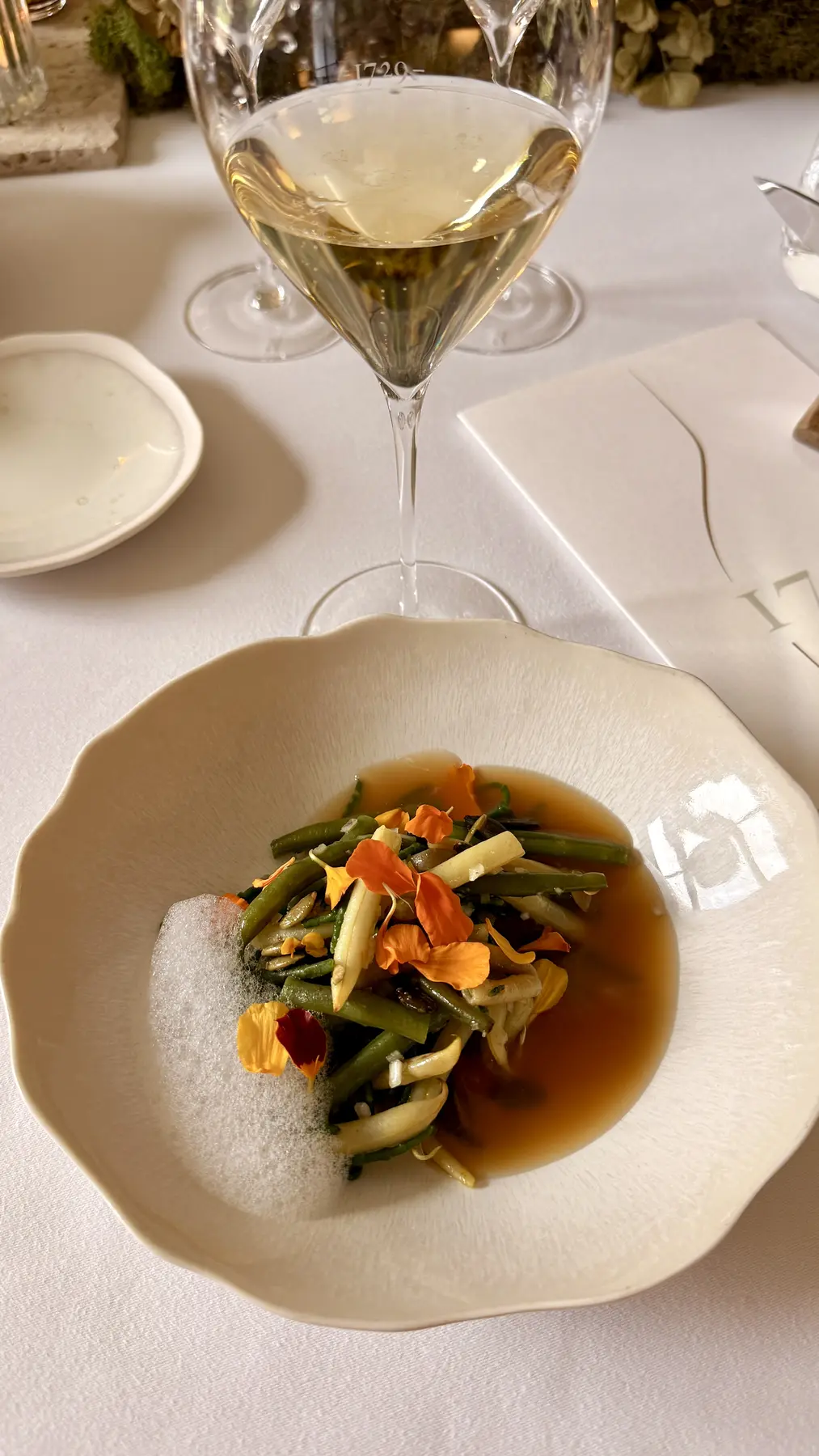 One of the vegetable-led courses at the Ruinart lunch