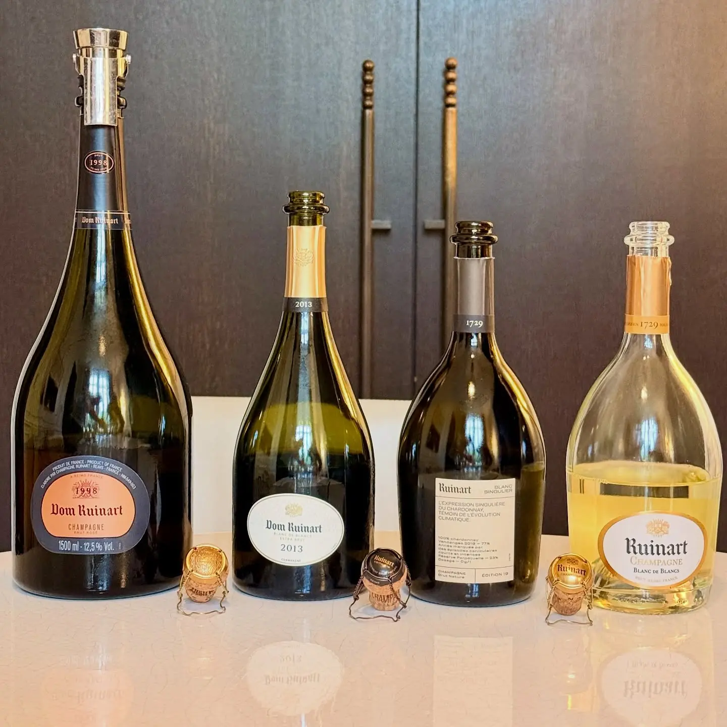 Ruinart bottles including Dom Ruinart Rosé 1998 Magnum