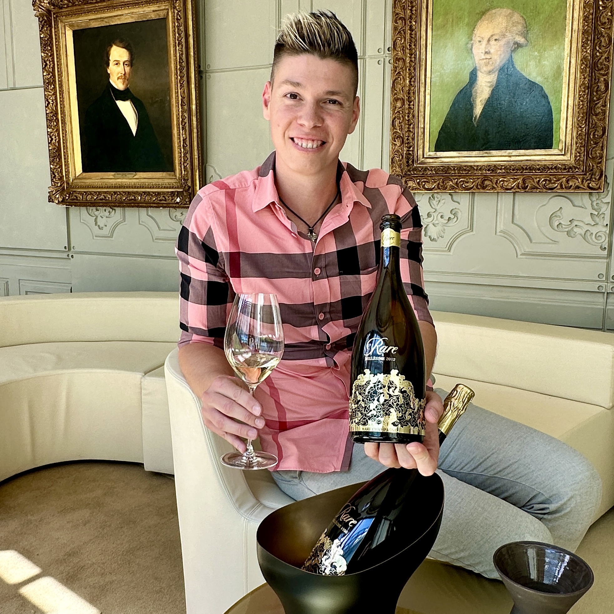 Mate Hajdu with Krug Champagne in an elegant salon