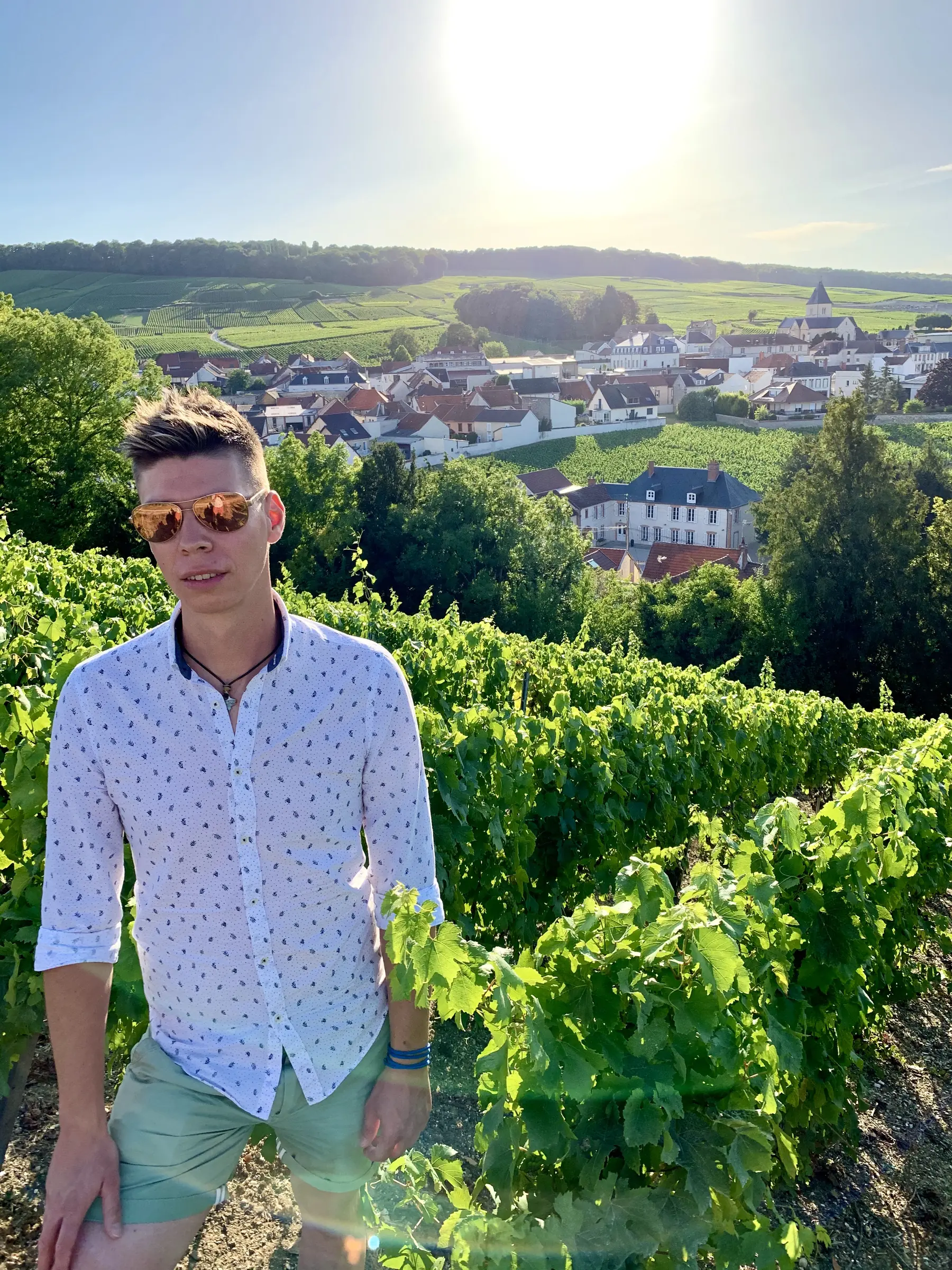 Mate Hajdu in a vineyard in Champagne
