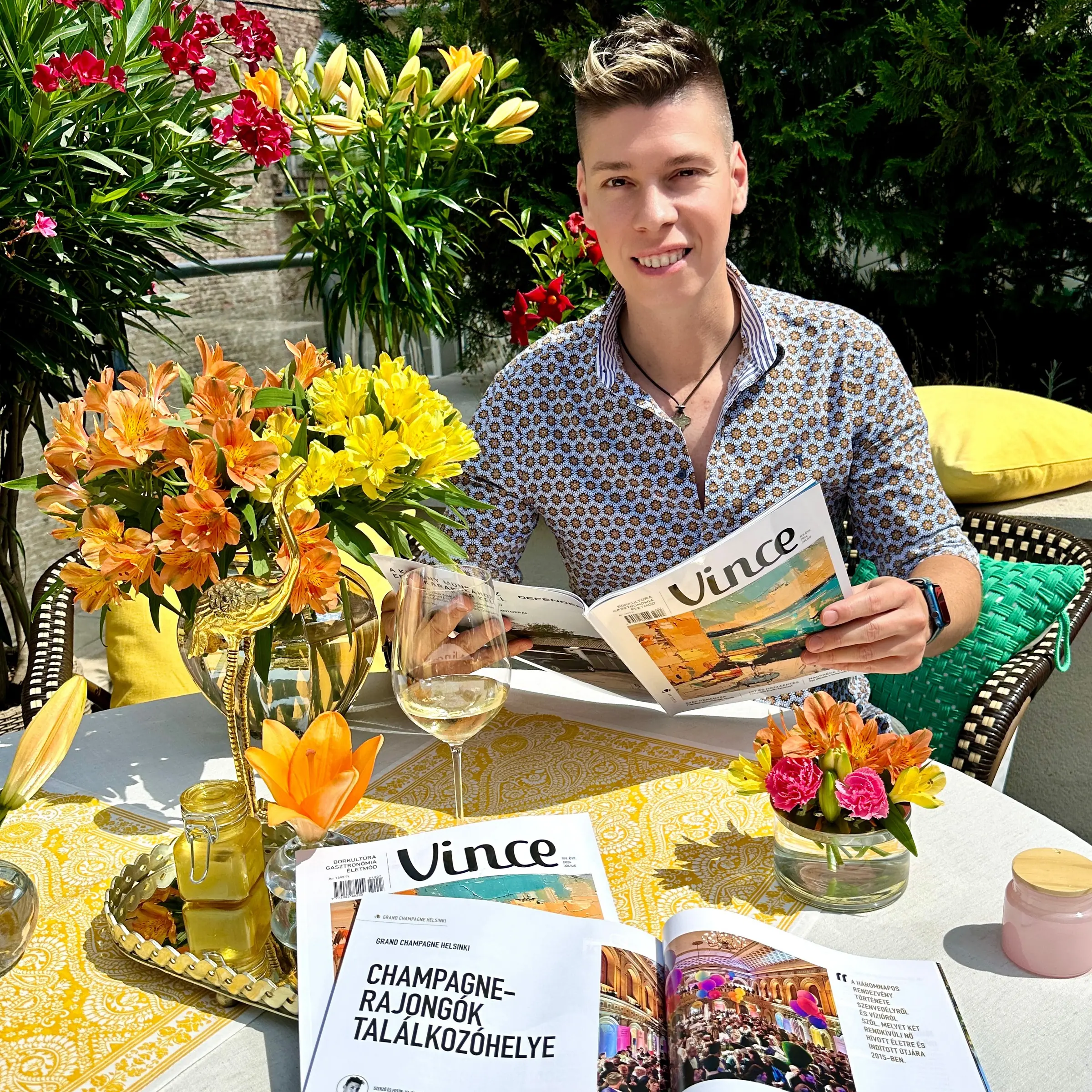 Mate Hajdu with Vince Magazine during Grand Champagne Helsinki