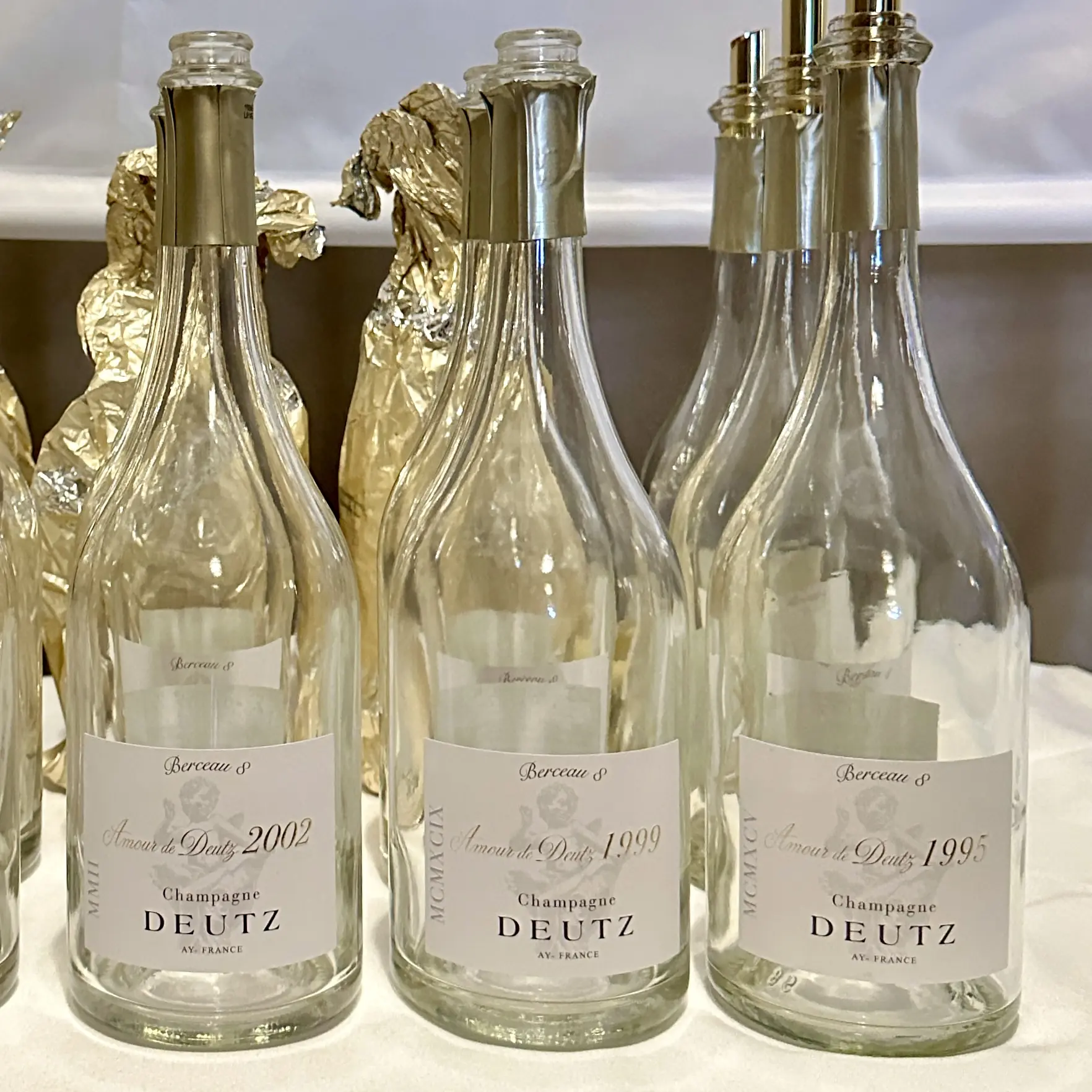 Empty Champagne bottles after a Helsinki masterclass