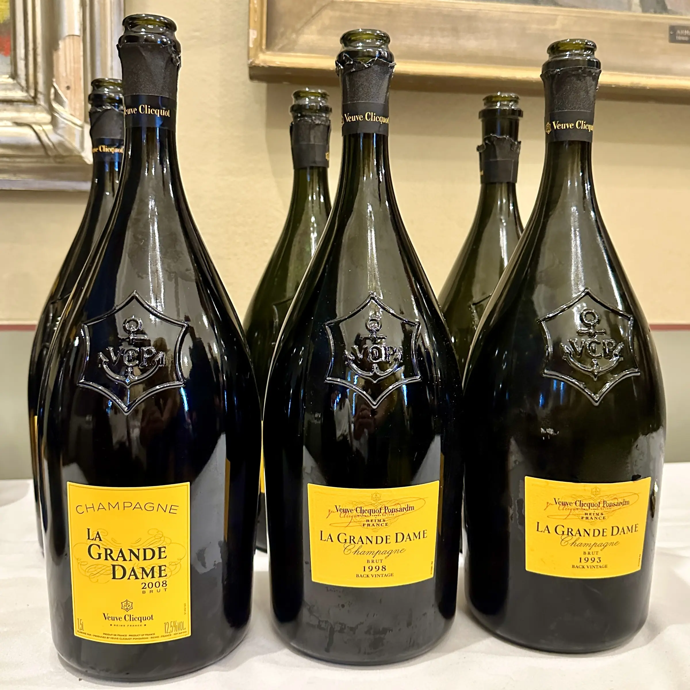 A line-up of La Grande Dame Champagnes at Grand Champagne Helsinki