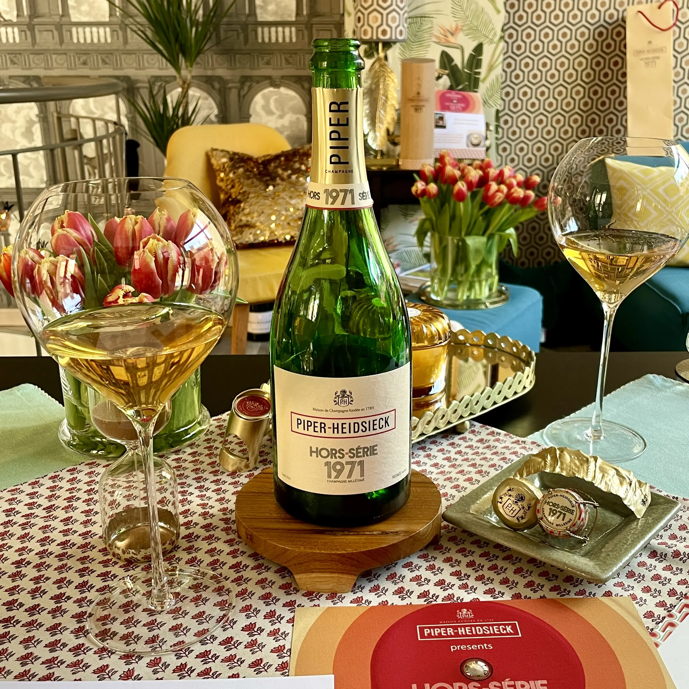 Piper-Heidsieck Hors-Série 1971 Champagne on a festive table